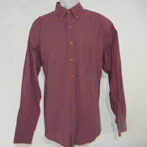 Gitman Bros mens‎ L Large Red Blue check plaid oxford button up shirt